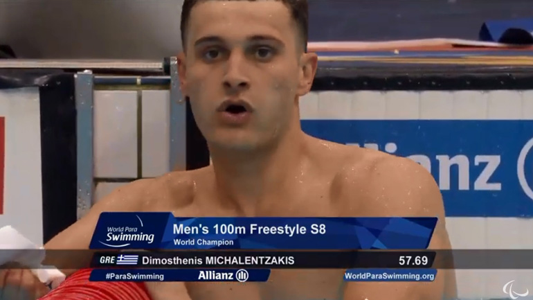 Παγκόσμιος πρωταθλητής ο Μιχαλεντζάκης στα 100μ. ελεύθερο S8
