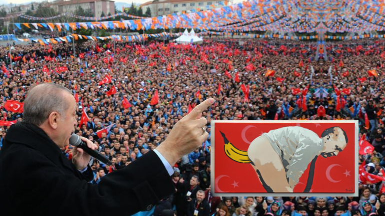 Pop Art και η “μπανάνα” με τον Ερντογάν