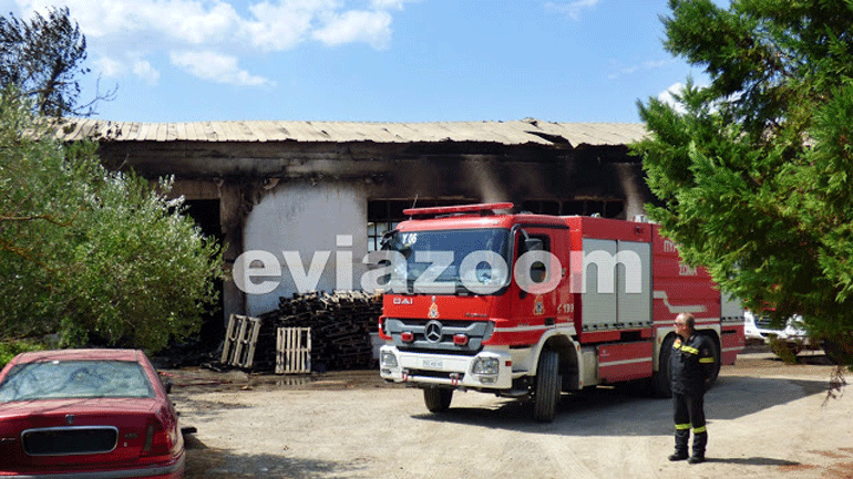 Φωτιά σε βιοτεχνία στη Χαλκίδα