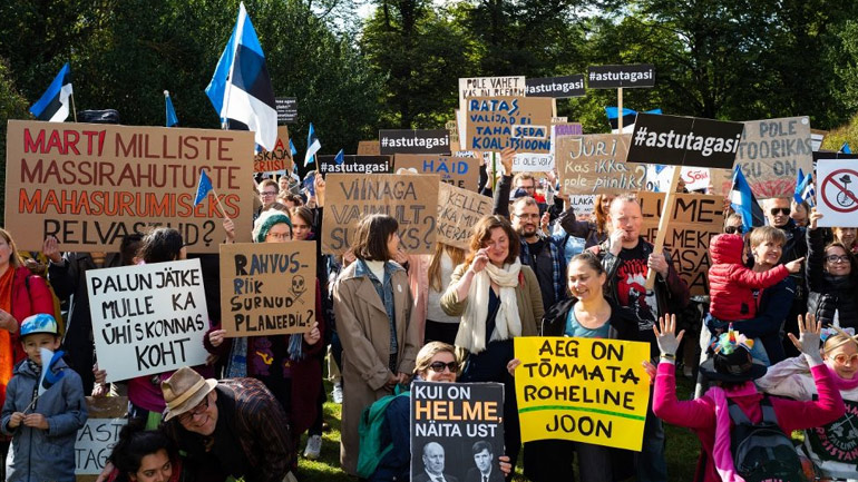 Εσθονία: Διαδήλωση κατά του ακροδεξιού, αντιμεταναστευτικού κόμματος που μετέχει στην κυβέρνηση συνασπισμού