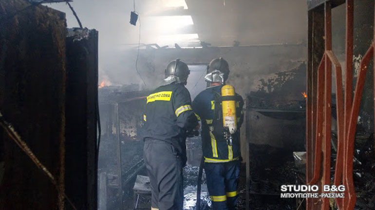 Πυρκαγιά σε αποθήκη στο Σχινοχώρι Αργολίδας