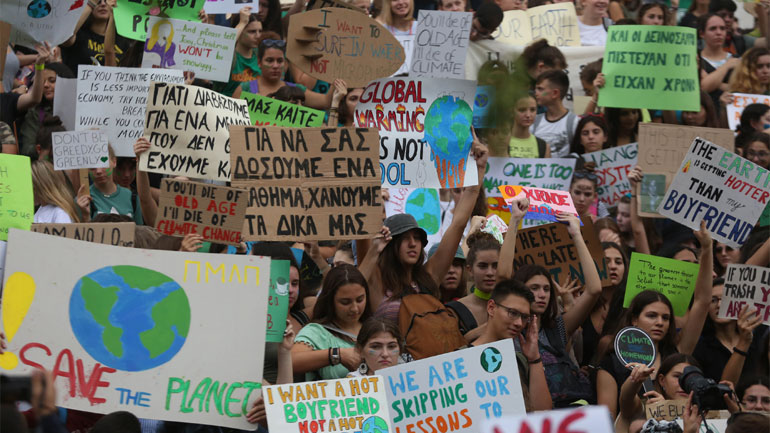 Ολοκληρώθηκε η πορεία των μαθητών για την κλιματική αλλαγή