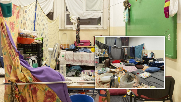 Η εκκένωση του κτηρίου στα Εξάρχεια σε εικόνες