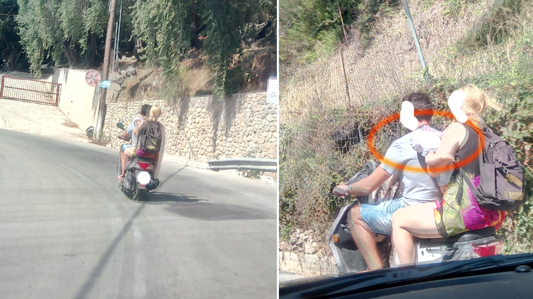 Βόλτα με το νεογέννητο πάνω… στο scooter