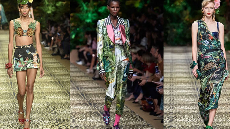 Prints εμπνευσμένα από τη ζούγκλα του Αμαζονίου στο show των Dolce & Gabbana στο Μιλάνο