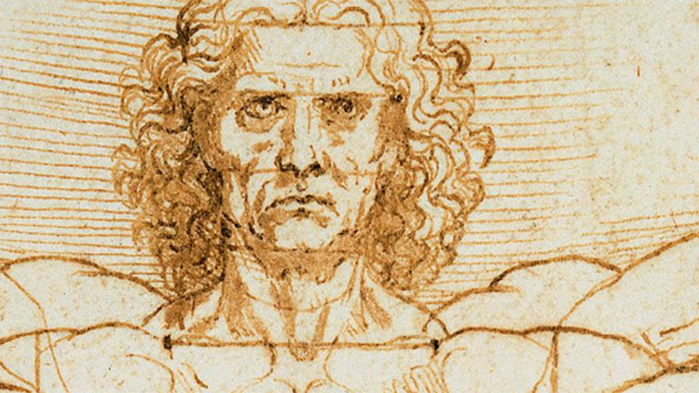 Ο Άνθρωπος του Βιτρούβιου του Λεονάρντο ντα Βίντσι  στο Λούβρο