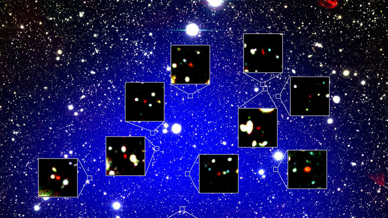 Ανακαλύφθηκαν 12 γαλαξίες που απάρτιζαν πριν από 13 δισ. χρόνια το αρχαιότερο γνωστό γαλαξιακό σμήνος