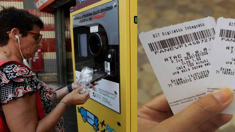 Ρώμη: Συνεχίζεται με επιτυχία η ανακύκλωση μπουκαλιών με προσφορά δωρεάν εισιτηρίων στο μετρό