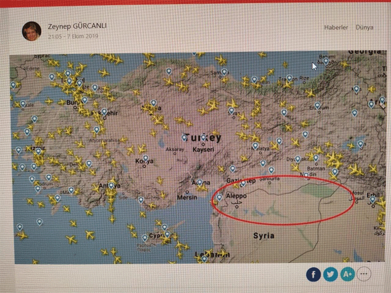 Χάρτης που δείχνει την απαγορευμένη ζώνη για τις πτήσεις