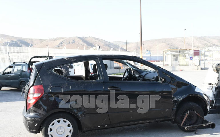 Το μοιραίο αυτοκίνητο μάρκας Marcedes που ρυμουλκήθηκε 