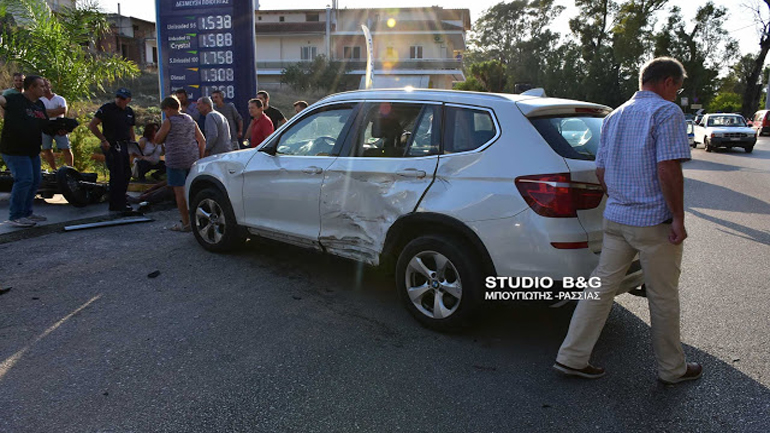 Ναύπλιο: Σύγκρουση μηχανής με αυτοκίνητο με έναν σοβαρά τραυματισμένο