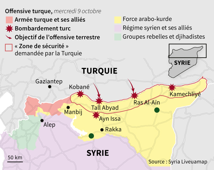 Με πράσινο χρώμα οι δύο πόλεις που κατέλαβε τη Δευτέρα ο συριακός στρατός