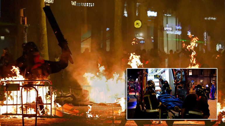 Βίαιες συγκρούσεις και δακρυγόνα στη Βαρκελώνη