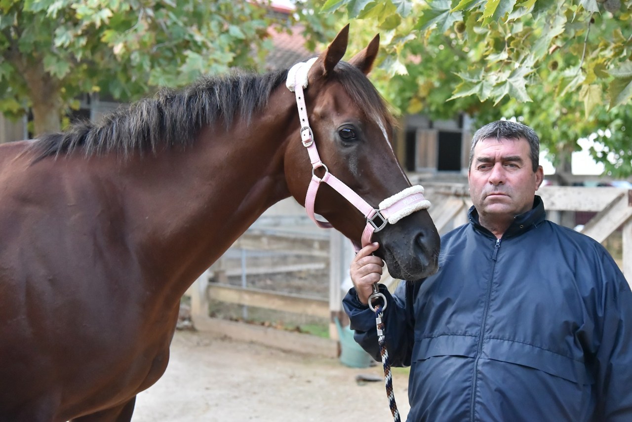 Ο προπονητής Παναγιώτης Θεολόγου με τον ίππο ΠΟΕΤΙΚ ΧΟΟΥΠ