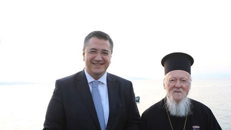 Ο Απ. Τζιτζικώστας στην Ιερά Μονή Ξενοφώντος Αγίου Όρους με τον Οικουμενικό Πατριάρχη Βαρθολομαίο