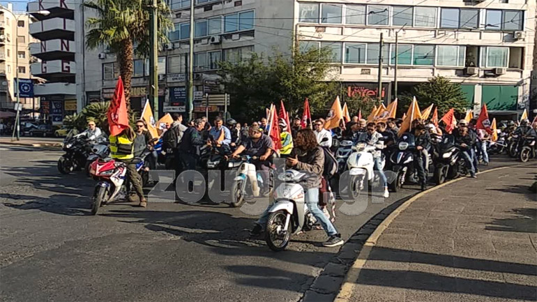Μηχανοκίνητη πορεία στο κέντρο της Αθήνας από την ΠΟΕ-ΟΤΑ