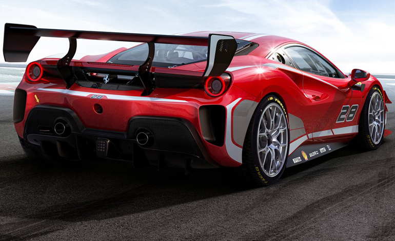 Η πίσω αεροτιμή της 488 Challenge Evo 