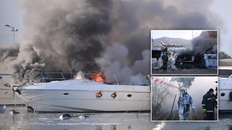 Κάηκαν τρία σκάφη στη Γλυφάδα