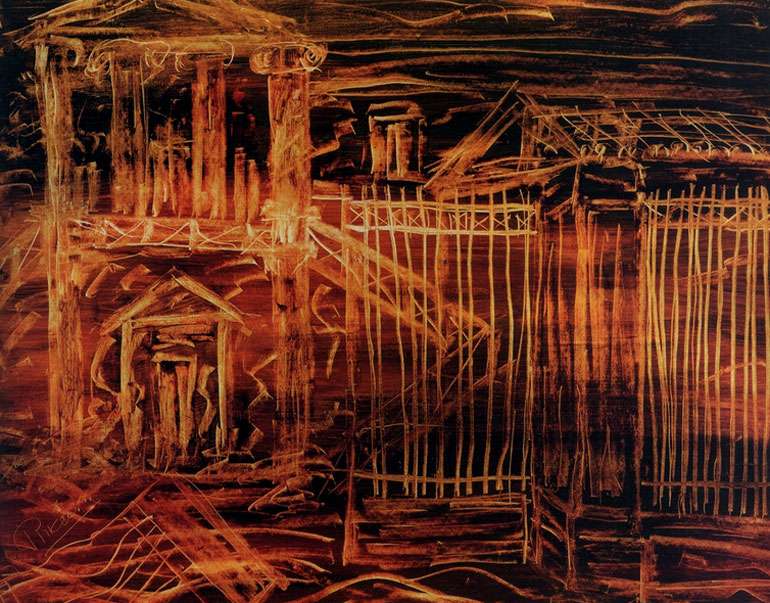 Ό,τι απόμεινε. - 70 Χ 50 εκ. Λάδι, 1983