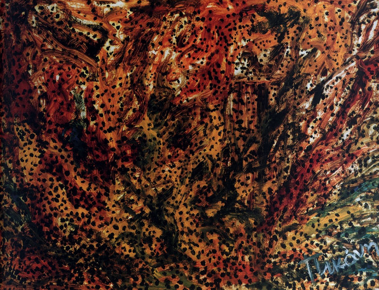 Καπνοί, φλόγες, χιλιάδες ελεύθεροι - 70Χ50 εκ. Λάδι, 1983