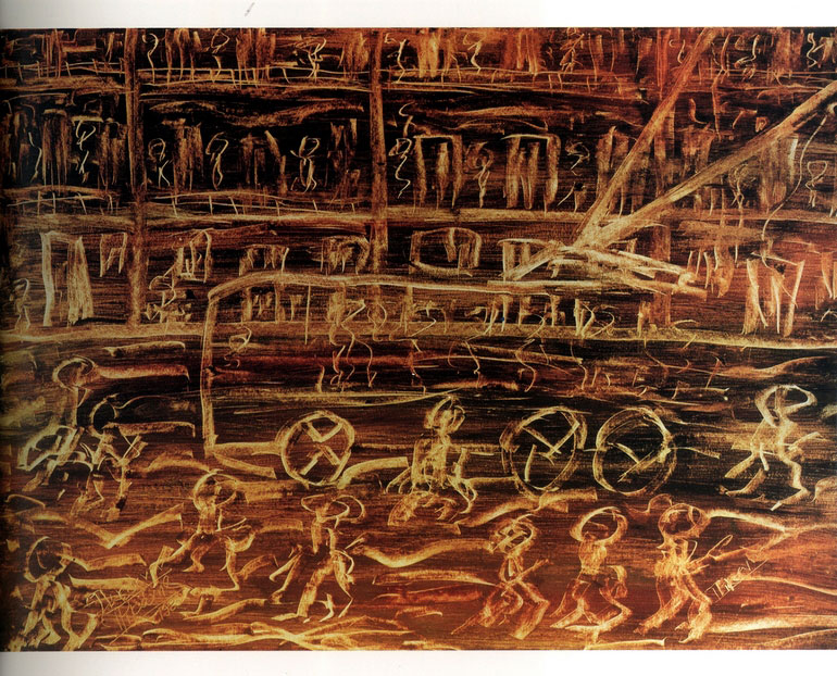 Οδός Πατησίων, εκείνη τη νύχτα. - 70 Χ 50 εκ. Λάδι, 1983