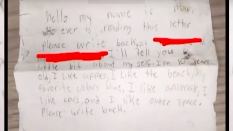 Μήνυμα σε μπουκάλι βρίσκει τον παραλήπτη του μετά από εννιά χρόνια