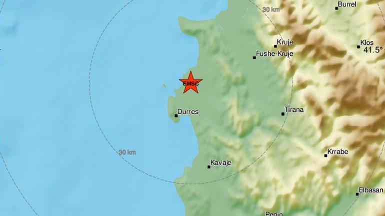 Σεισμική δόνηση 4,5R στην Αλβανία