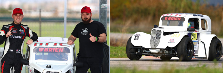 O Jordan O’Brien (αριστερά) με τον επικεφαλής της Fanny Flutters Racing Team Δήμο Αρχοντούλη