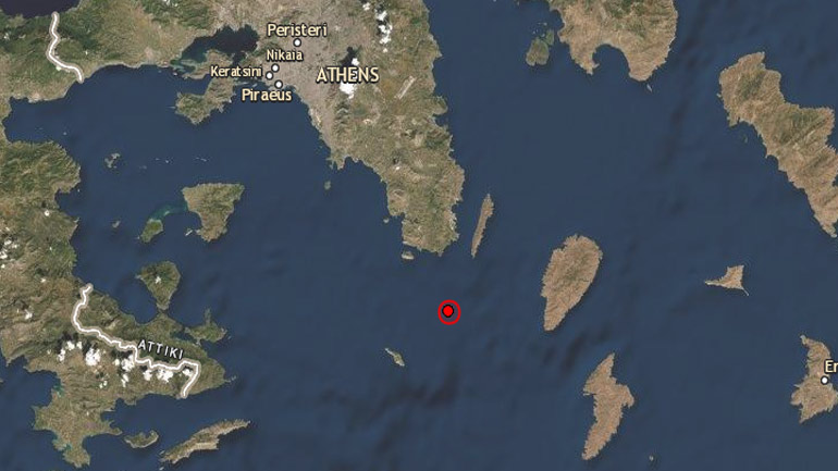 Σεισμική δόνηση 4,7 Ρίχτερ σε θαλάσσια περιοχή νότια της Αττικής