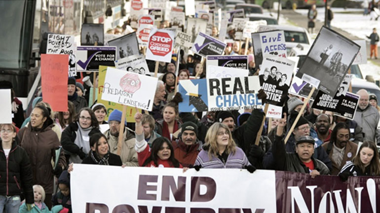 Πορεία ενάντια στη φτώχεια κατά την ημέρα μνήμης του Μάρτιν Λούθερ Κινγκ