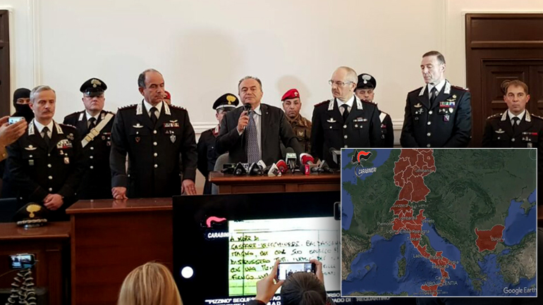 Γιγαντιαία επιχείρηση – σκούπα κατά της ιταλικής μαφίας Γιγαντιαία επιχείρηση – σκούπα κατά της ιταλικής μαφίας