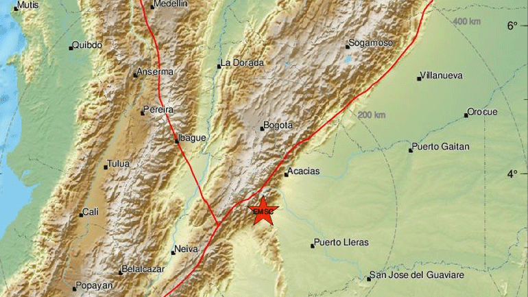 Δύο σεισμοί 6R και 5,8R στην Κολομβία