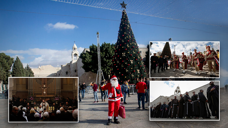 Χιλιάδες πιστοί γιορτάζουν τα Χριστούγεννα στη Βηθλεέμ