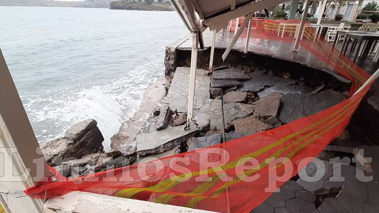 Καταστροφές στη Λήμνο από την κακοκαιρία