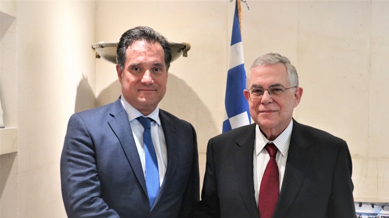 Με τον Λουκά Παπαδήμο συναντήθηκε ο Άδωνις Γεωργιάδης