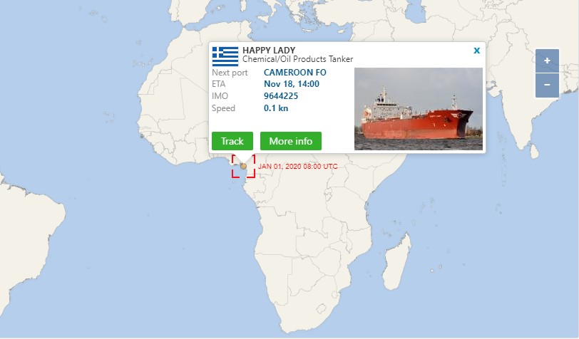 To σημείο όπου βρίσκεται το πλοίο