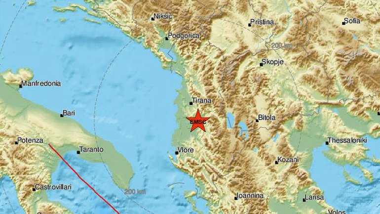 Σεισμός 2,6 Ρίχτερ στην Αλβανία
