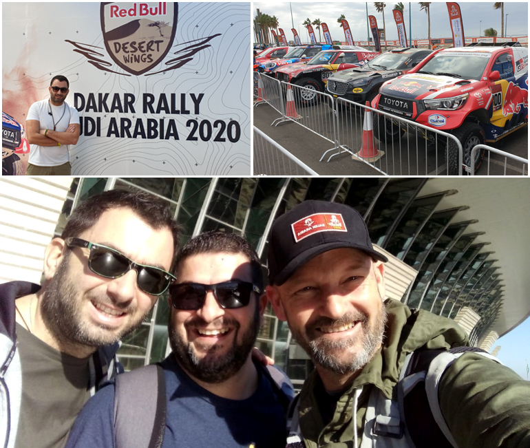 Το ράλι Ντακάρ ξεκίνηση ήδη. Στη φωτογραφία κάτω (από δεξιά): Θανάσης Χούντρας, Πάνος Σειτανίδης και Βασίλης Σαρημπαλίδης