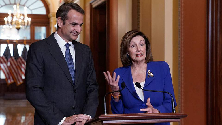 Συνάντηση Μητσοτάκη με Πελόζι και μέλη της Γερουσίας στο Κογκρέσο