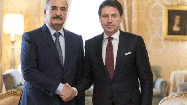 Συνάντηση του Τζουζέπε Κόντε με τον στρατηγό Χάφταρ στη Ρώμη