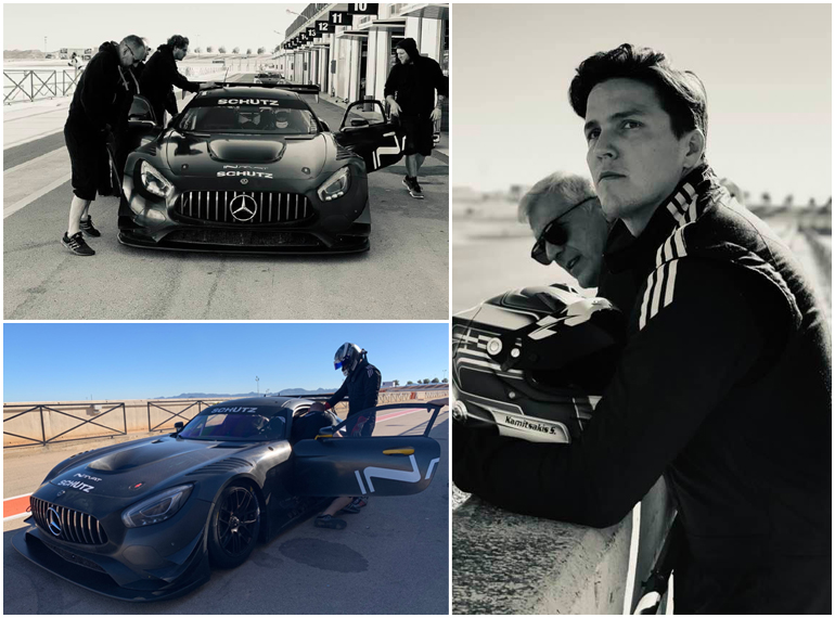 Ο Στέφανος Καμιτσάκης (στη φωτό με τον πατέρα του Γιώργο) οδήγησε το... τέρας της Mercedes