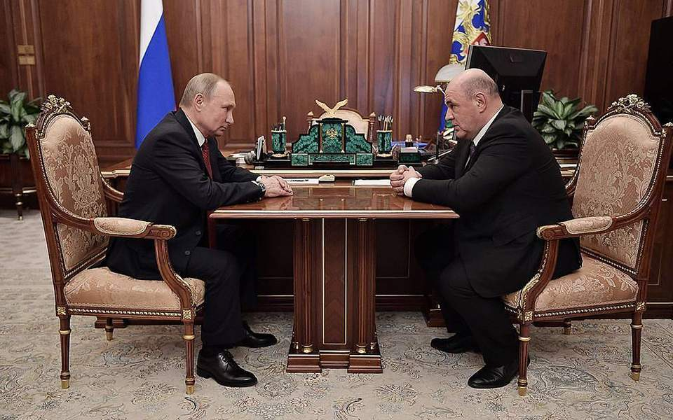 Ο Βλαντιμίρ Πούτιν μαζί με τον νέο πρωθυπουργό της Ρωσίας, Μιχαήλ Μισούστιν