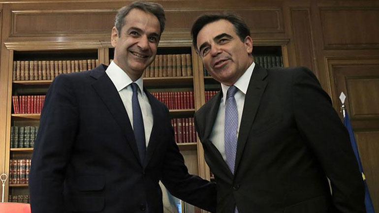 Συνάντηση Μητσοτάκη με τον αντιπρόεδρο της Κομισιόν Μ. Σχοινά