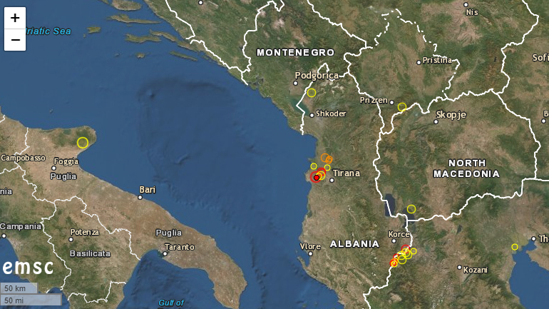 Σεισμός 3,7 Ρίχτερ  στην Αλβανία