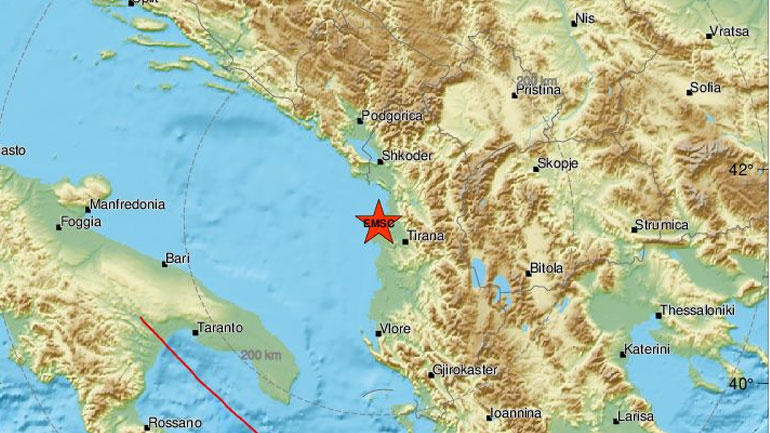 Σεισμική δόνηση 5R στην Αλβανία