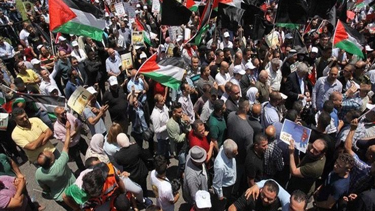 Παλαιστίνιοι διαδηλώνουν στη Γάζα κατά του σχεδίου ειρήνης των ΗΠΑ