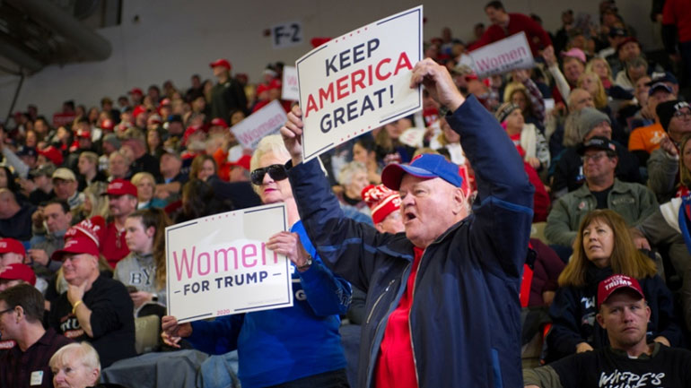 Πανηγυρικό κλίμα στο Νιου Τζέρσεϊ για την πρώτη προεκλογική ομιλία του προέδρου Ντόναλντ Τραμπ