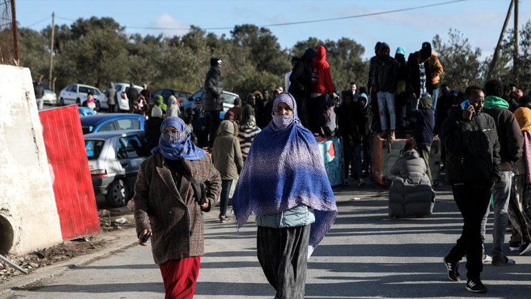 Διαδήλωση γυναικών που αιτούνται άσυλο στη Μόρια