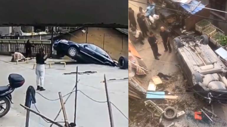 Έκανε όπισθεν και έπεσε από ύψος 7 μέτρων! Έκανε όπισθεν και έπεσε από ύψος 7 μέτρων!