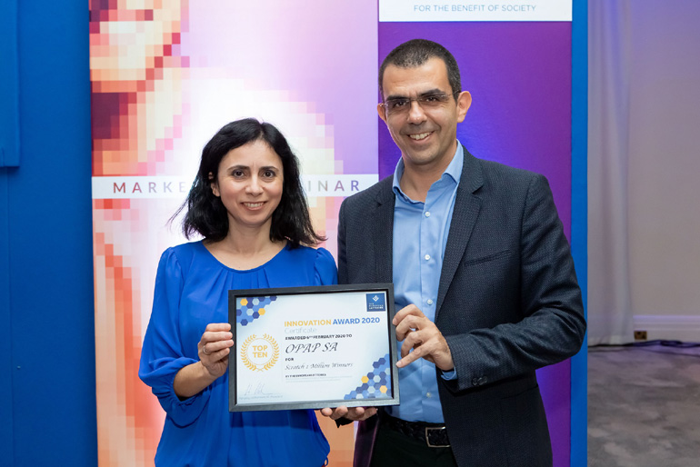 Άσπα Τοπαλίδου, Hellenic Lotteries Director και Φώτης Ζησιμόπουλος, Gaming Team Director του ΟΠΑΠ
